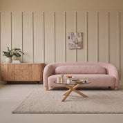 Sofa 2,5C Oliva con Cojín Lumbar Rosado