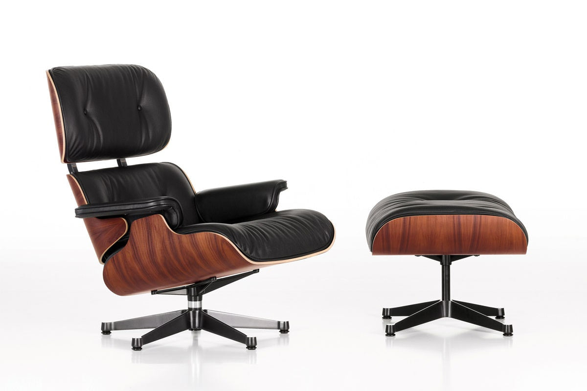 Conjunto Eames Lounge Y Ottoman Negro