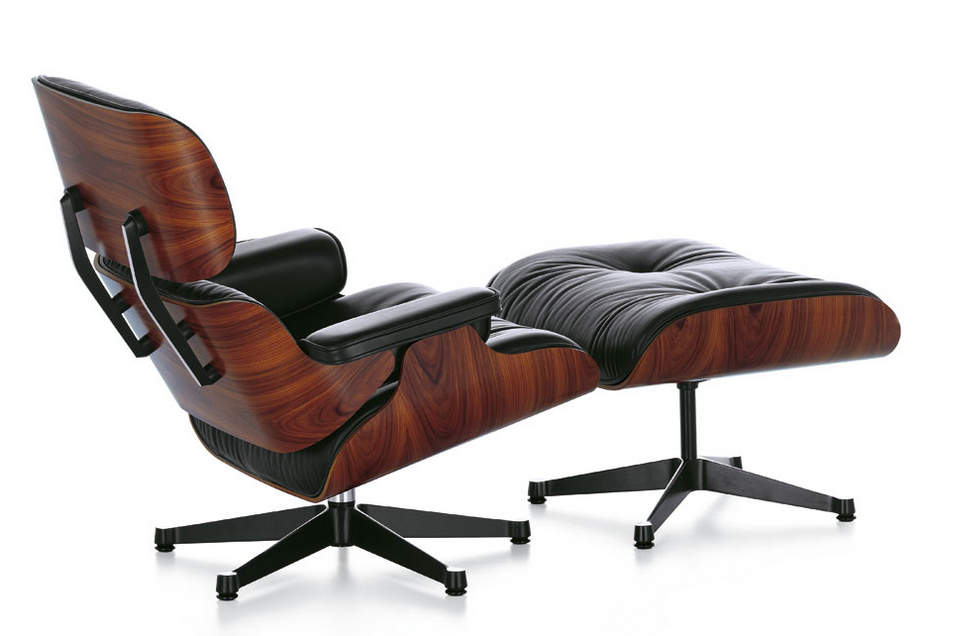 Conjunto Eames Lounge Y Ottoman Negro