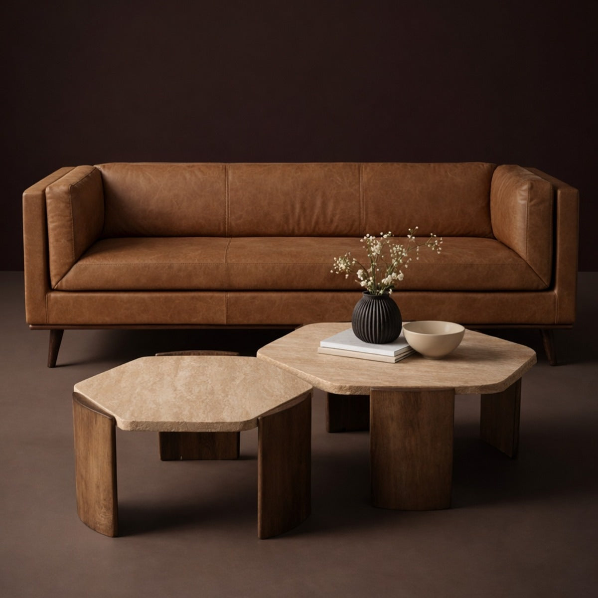 Sofa Cuero 3C Neel Camel