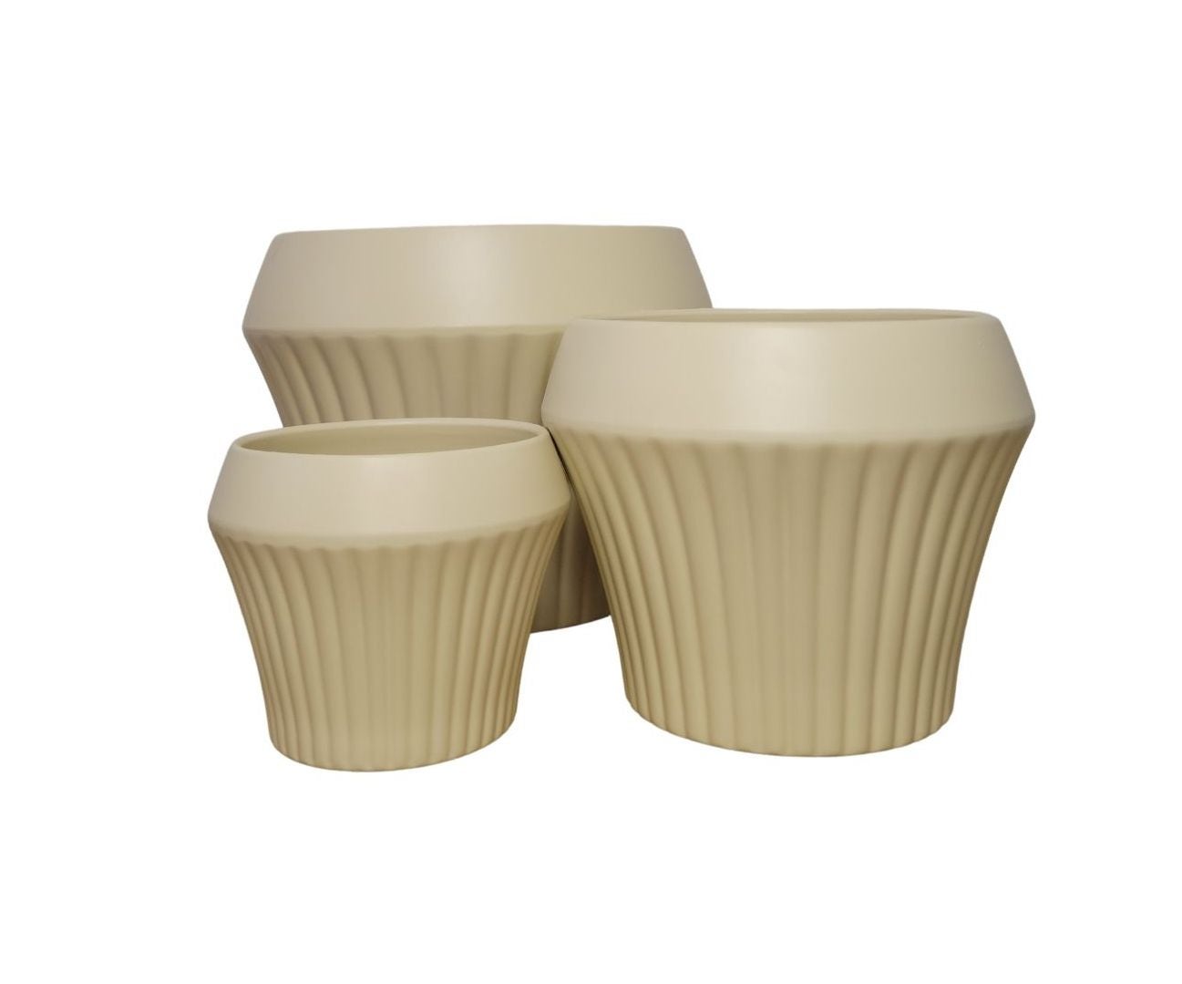 Macetero Trio Prisma Crema