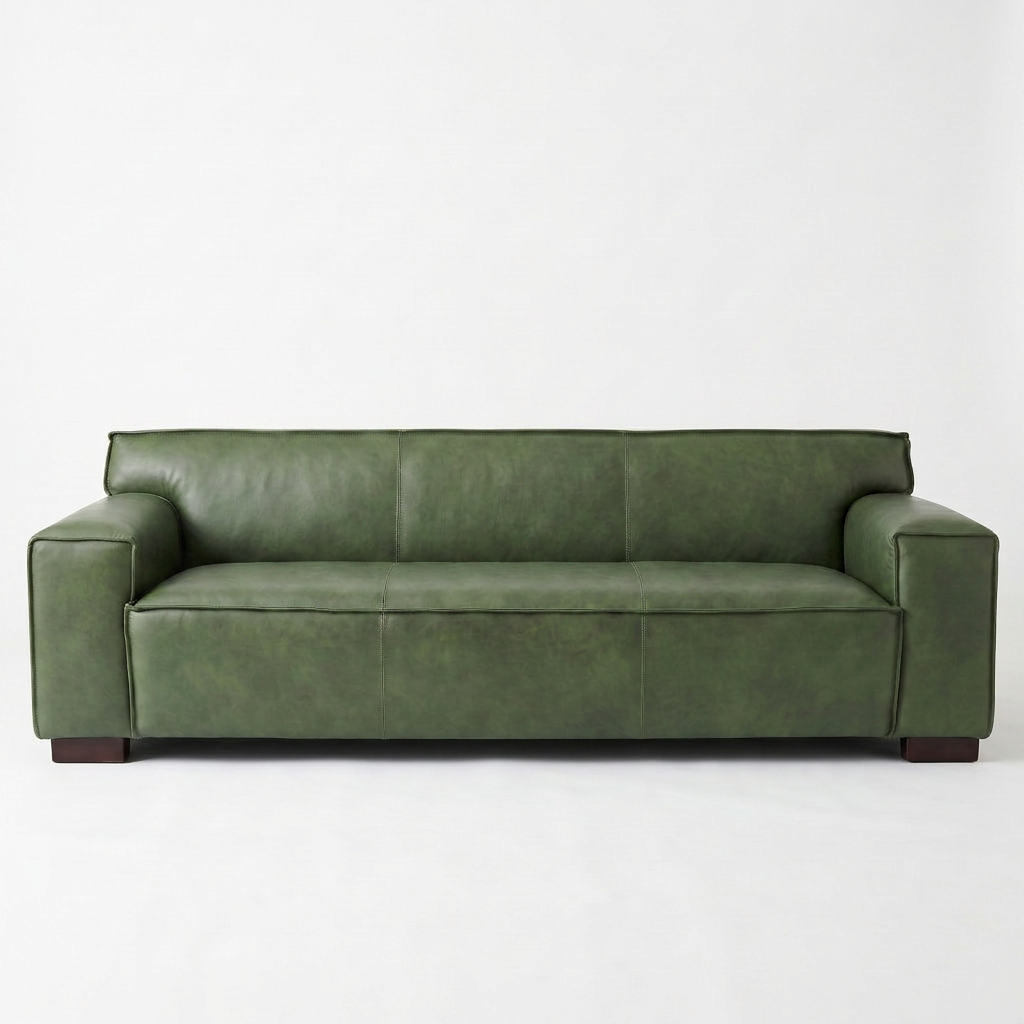 Sofa Cuero 3C Ayme Verde Ingles