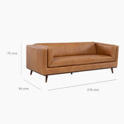 Sofa Cuero 3C Neel Camel